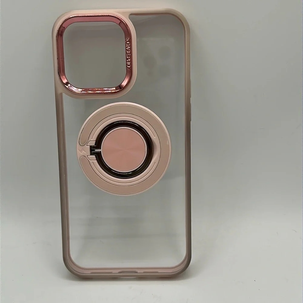 iPhone 14 Pro Max clear and pink MagSafe phone case